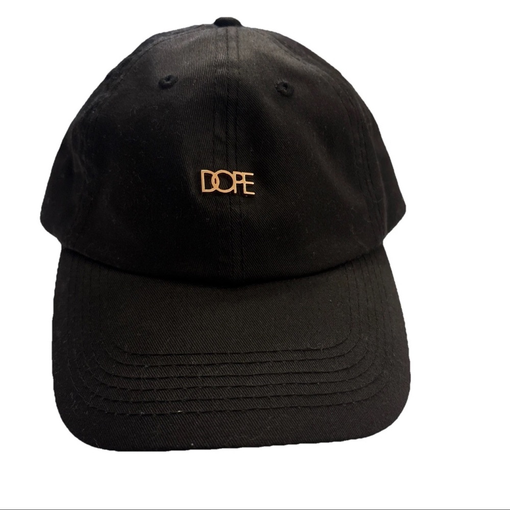 Dope Official Men’s Black Trucker Cap with Gold Letters Hat– Adjustable OSFA